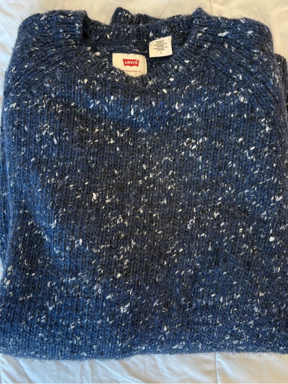 Levi's Men's Navy & White Fleck Crewneck Sweater